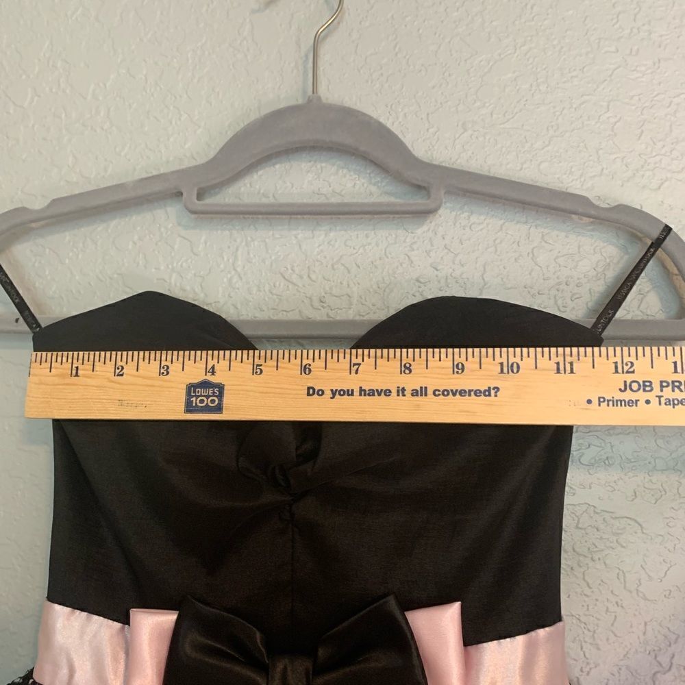 VTG Vintage Jessica McClintock Gunne Sax pink and black party dress size 1 - Picture 10 of 12